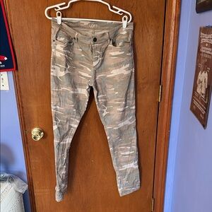 LOFT Tan Camouflage Pants